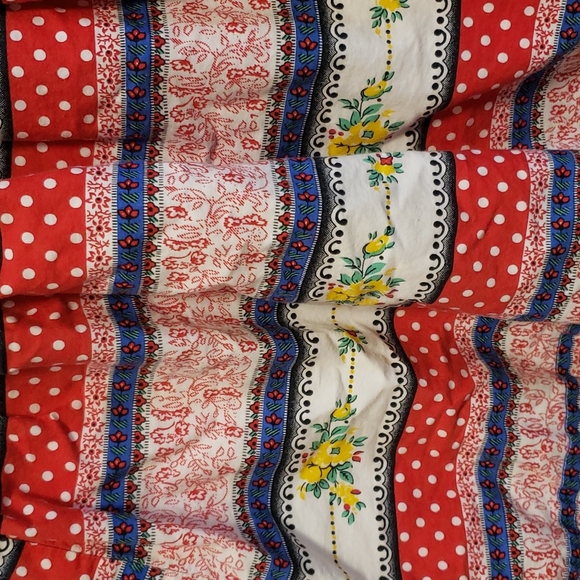 Vintage Jill Red, White, Yellow and Blue Patchwork Dress - Picture 3 of 8